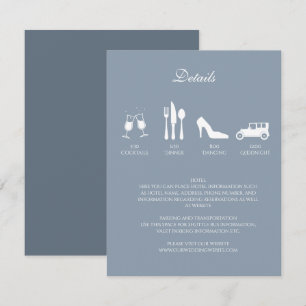 Invitation Pivoines blanches avec détails bleu poussiéreux In