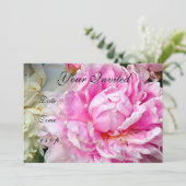Invitation Pivoines blanches roses fleurs florales blanches r (Debout devant)
