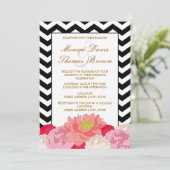Invitation Pivoines et Chevrons (Debout devant)