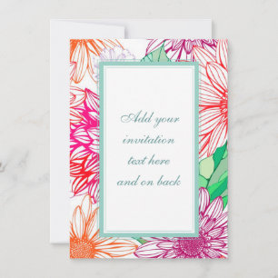 Invitation Pivoines et fleurs sauvages