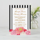 Invitation Pivoines et Rayures (Debout devant)