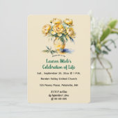 Invitation Pivoines jaunes modifiables (Debout devant)