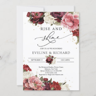 Invitation Pivoines mauve rosé de Bourgogne levez-vous et bri