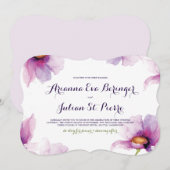 Invitation Pivoines rayonnantes d'aquarelle (Devant / Derrière)