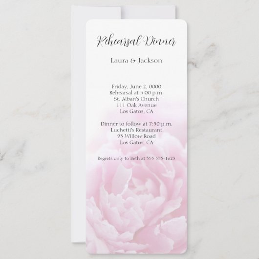 Invitation Pivoines roses (Devant)