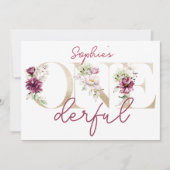 Invitation Pivoines roses fête d'anniversaire aquarelle incro (Devant)