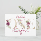 Invitation Pivoines roses fête d'anniversaire aquarelle incro (Debout devant)