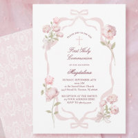 pivoines roses fille de première communion
