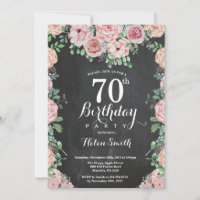 Pivoines roses florales tableau noir 70e anniversa