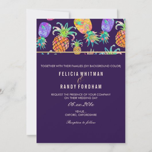 Invitation Pix-Dezines Aloha Aloha Hawaiian Pineapples/DO-IT- (Dos)