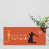 Invitation ✡ Pix Dezines Basketball Bar Mitzvah (Debout devant)
