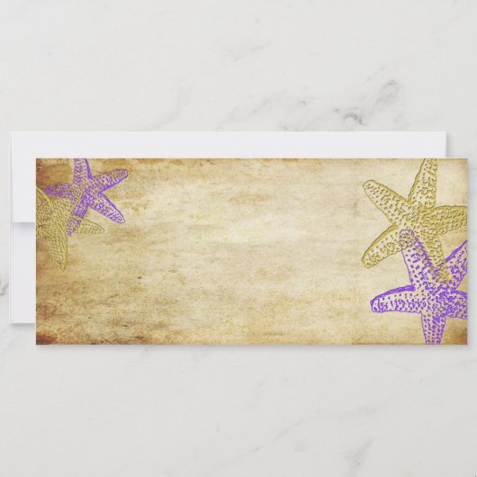 Invitation Pix-Dezines Boarding Pass+Beach, Poisson-étoiles v (Dos)