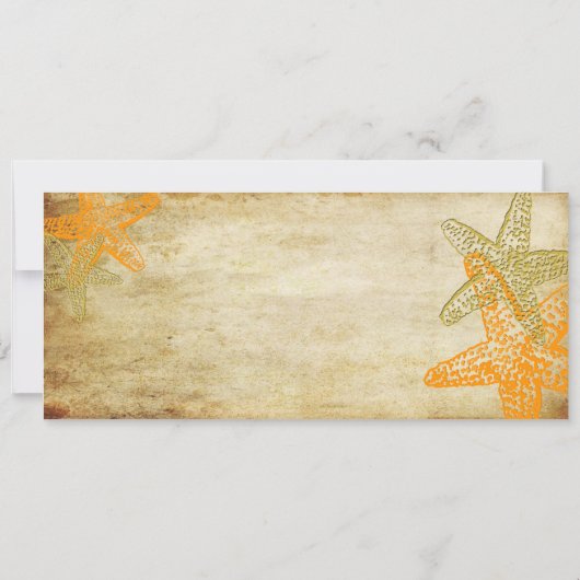 Invitation Pix-Dezines Boarding Pass+Plage+Orange Starfish (Dos)