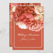 Invitation Pix-Dezines Coral Peonies/Orange Hydrangeas/Bouque (Devant / Derrière)