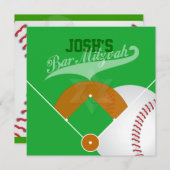 Invitation Pix-Dezines ✡ Diamant de baseball/ Bar Mitzvah (Devant / Derrière)