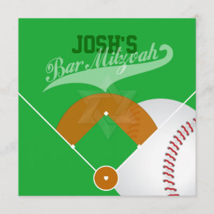 Invitation Pix-Dezines ✡ Diamant de baseball/ Bar Mitzvah