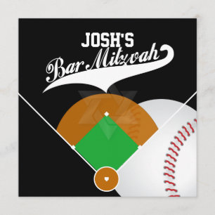 Invitation Pix-Dezines ✡ Diamant de baseball/ Bar Mitzvah