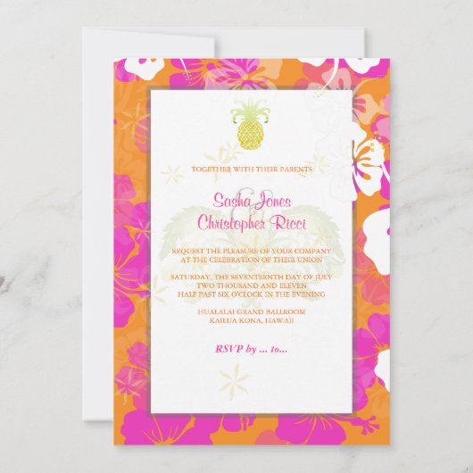 Invitation Pix-Dezines do-it-yourself arrière - plan, hibiscu (Dos)