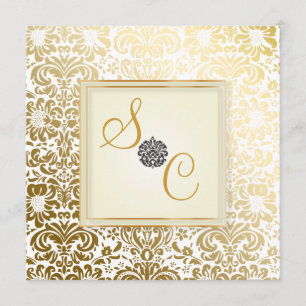 Invitation Pix-Dezines Fidora en Oro Damask Vintage