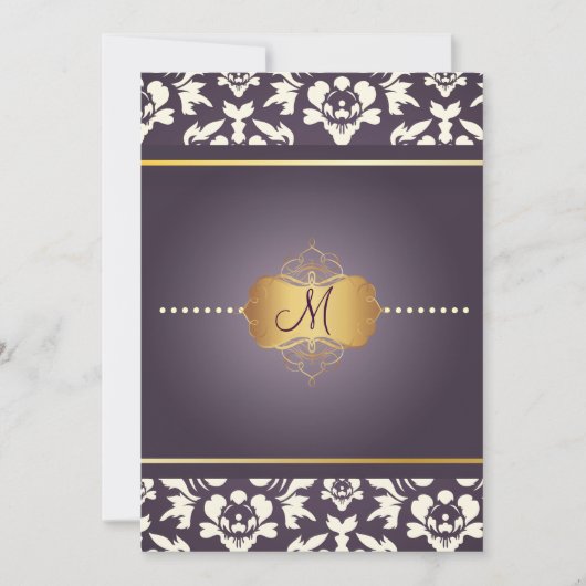 Invitation Pix-Dezines Haute Couture Damask, mère de Pearl (Devant)