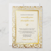 Invitation Pix-Dezines Haute Couture Damask, Vintage+Pearl (Dos)