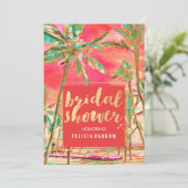 Invitation Pix Dezines Hawaii/Plage/Fête de l'mariée (Debout devant)