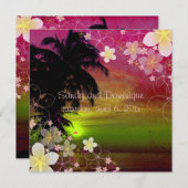 Invitation Pix Dezines hula dream/plumeria/plage/tropicale (Devant / Derrière)