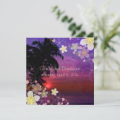 Invitation Pix Dezines hula dream/plumeria/plage/tropicale (Debout devant)