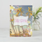 Invitation Pix Dezines hula dream/plumeria/plage/tropicale (Debout devant)