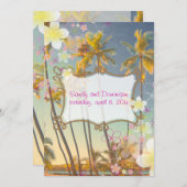 Invitation Pix Dezines hula dream/plumeria/plage/tropicale (Devant / Derrière)
