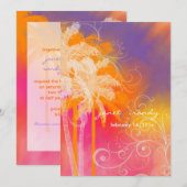 Invitation Pix-Dezines hula+tourbillons tropicaux (Devant / Derrière)