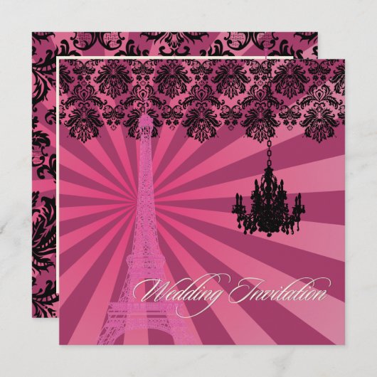 Invitation Pix Dezines la tour eiffel/paris (Devant / Derrière)