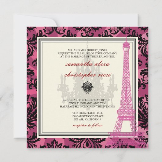 Invitation Pix Dezines la tour eiffel/paris (Dos)