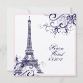 Invitation Pix Dezines la tour eiffel/paris (Devant)