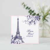 Invitation Pix Dezines la tour eiffel/paris (Debout devant)