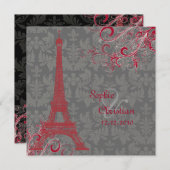 Invitation Pix Dezines la tour eiffel/paris (Devant / Derrière)