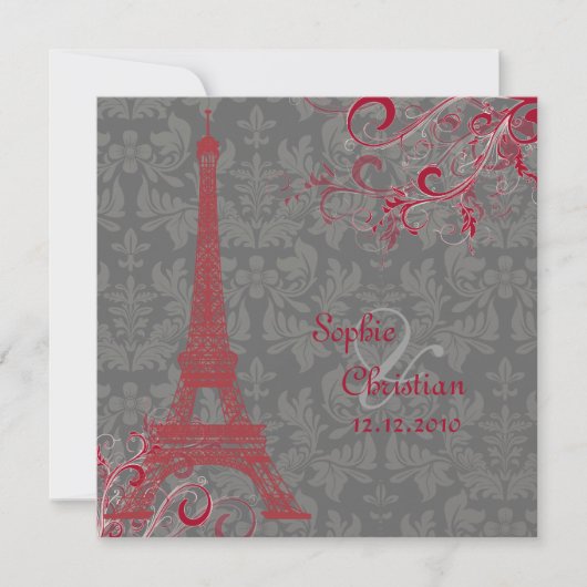 Invitation Pix Dezines la tour eiffel/paris (Devant)
