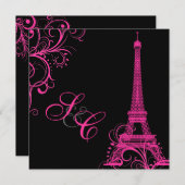 Invitation Pix Dezines la tour eiffel/paris (Devant / Derrière)
