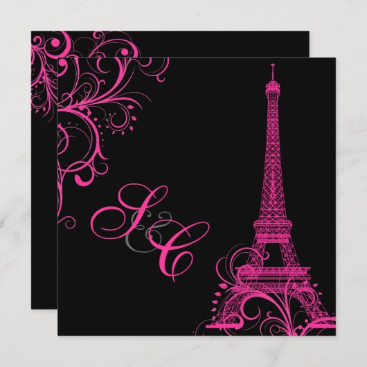 Invitation Pix Dezines la tour eiffel/paris (Devant / Derrière)