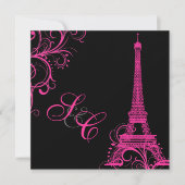 Invitation Pix Dezines la tour eiffel/paris (Devant)
