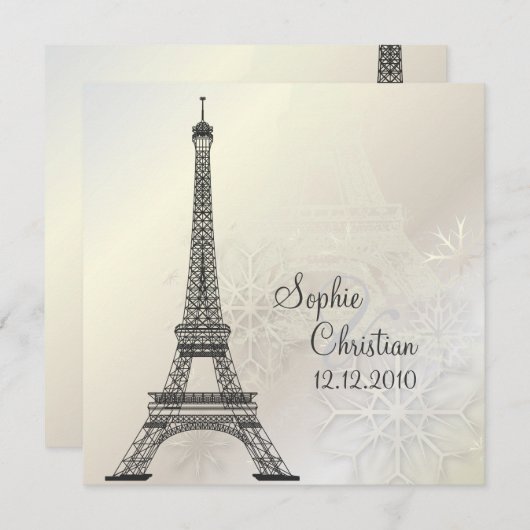 Invitation Pix Dezines la tour eiffel/paris (Devant / Derrière)