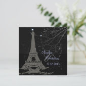 Invitation Pix-Dezines La Tour Eiffel+Swirls (Debout devant)