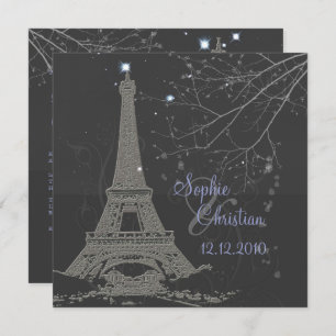 Invitation Pix-Dezines La Tour Eiffel+Swirls