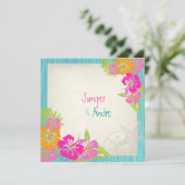 Invitation Pix-Dezines leis/hibiscus, couleur plage/do-it-you (Debout devant)