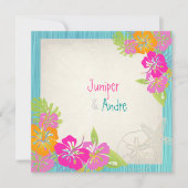 Invitation Pix-Dezines leis/hibiscus, couleur plage/do-it-you (Devant)