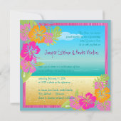 Invitation Pix-Dezines leis/hibiscus, couleur plage/do-it-you (Dos)