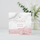 Invitation Pix-Dezines Marbre Faux Rose Gold Jerusalem Mitzva (Debout devant)