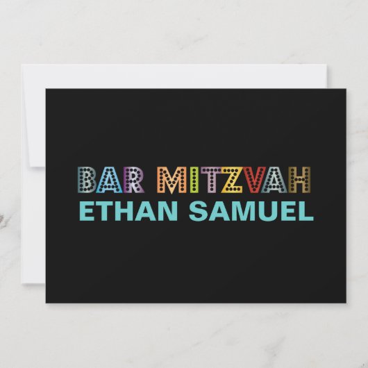 Invitation Pix-Dezines neon bar mitzvah (Devant)