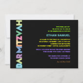 Invitation Pix-Dezines neon bar mitzvah (Dos)