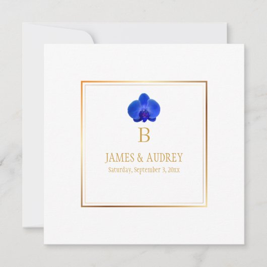 Invitation Pix-Dezines Orchidées Bleues Royales/phalaenopsis (Devant)